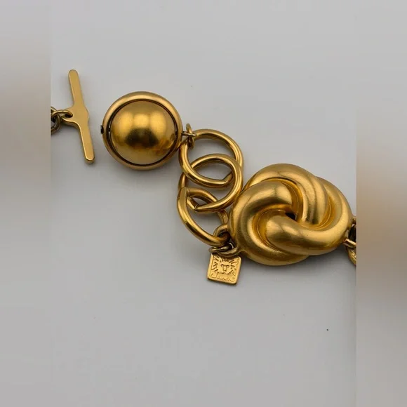 Vintage Anne Klein gold Matte Necklace & Earrings Set 1990’s